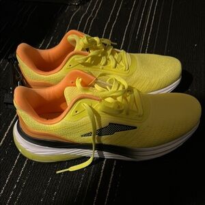 Yellow and Orange Athletic Shoes